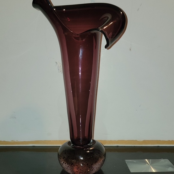 VINTAGE 1970S ITALIAN MADE ART GLASS VASE 8x16" - Picture 10 of 10